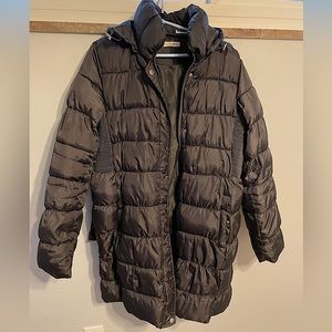 Via Spiga Dark Gray Puffer Jacket with Belt